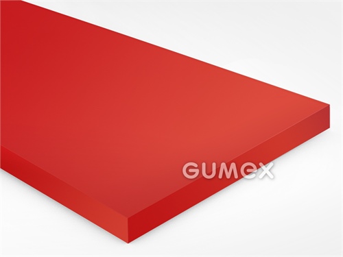 Polyuretanová deska PU44, tloušťka 2mm, šíře 1000x2000mm, 65°ShA, PU, -30°C/+80°C, červená